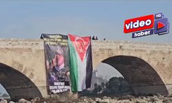 Tarihi Taşköprü’de  ‘Filistin’ Eylemi!