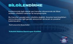 Adana Demirspor'dan 'Transfer Yasağı' Açıklaması!