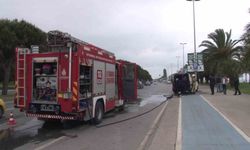 Maltepe’de seyir halindeki minibüste yangın