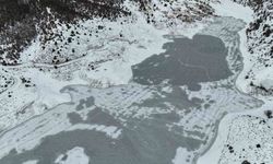 ‘Adana’nın Sibiryası’nda Baraj Dondu