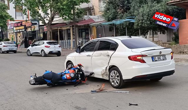Kozan'da motosiklet ile otomobil çarpıştı: 1 yaralı