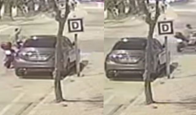 Güpegündüz Aracın Camını Kırdı, Polisi Görünce Kaçtı!