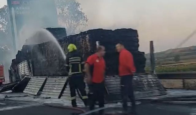 Adana İstikametinde Seyir Halindeki Tır Alev Aldı!