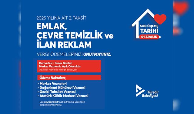 Vergi İçin Son 3 Gün! Yüreğir Belediyesi Hafta Sonu Mesaiye Geçiyor