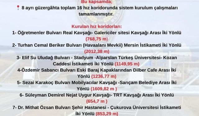 Adana Trafiğinde Yeni Dönem: EDS’li Hız Denetimleri Başlıyor