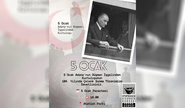 ADD Adana’dan 5 Ocak Mesajı: “Adana’dan Yükselen Bağımsızlık Çığlığı”