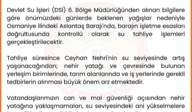 Valilik Uyardı: Ceyhan Nehri’nde Tehlike Kapıda