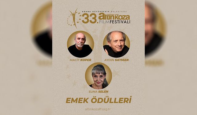 Adana Altın Koza’dan Suna Selen, Macit Koper ve Aydın Sayman’a Emek Ödülü