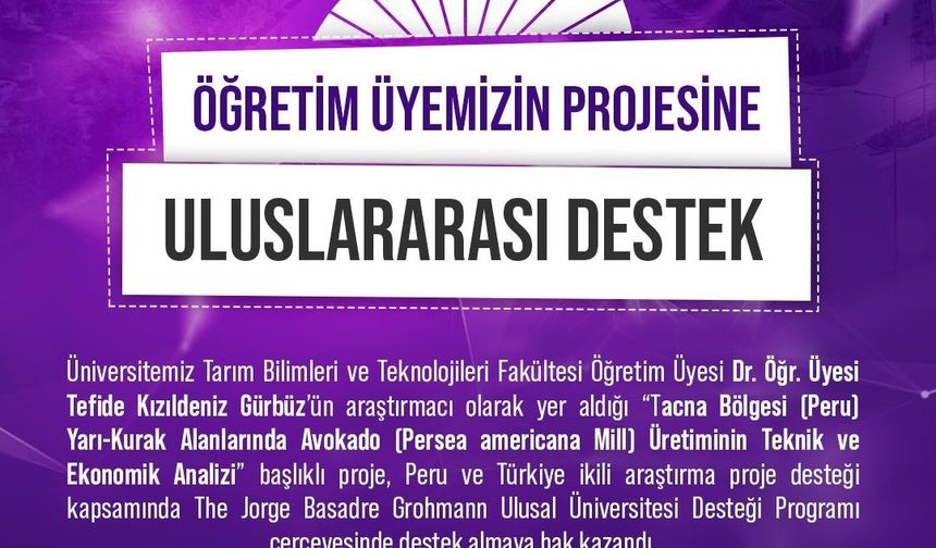 Niğde Ömer Halisdemir Üniversitesi Öğretim Üyesinin Projesine Uluslararası Destek