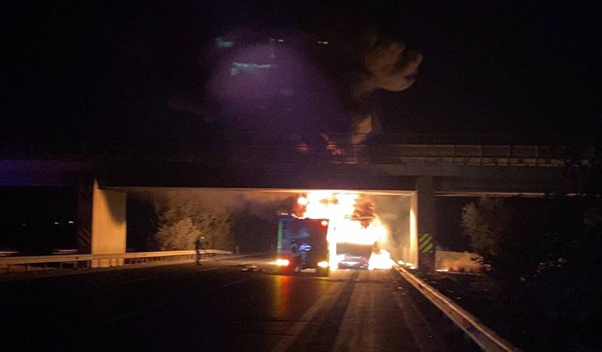 Pozantı-Tarsus Otoyolunda Yangın Paniği! Tır Alev Topuna Döndü