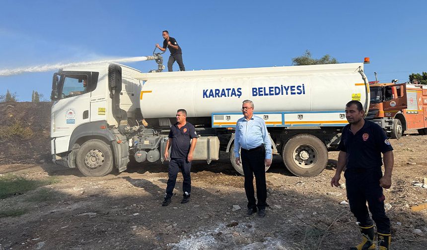Karataş’ta Panik Anları! Küçük Yangın Büyük Tehlike Yarattı