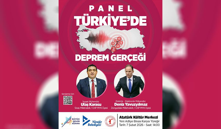 Adana’da “Türkiye’de Deprem Gerçeği” Paneli Düzenleniyor