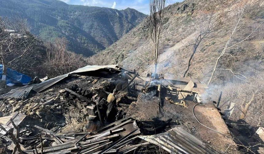 Feke’de Yangın Faciası: Bir Ev Küle Döndü