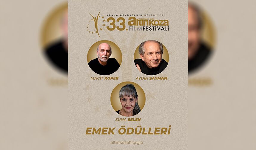 Adana Altın Koza’dan Suna Selen, Macit Koper ve Aydın Sayman’a Emek Ödülü