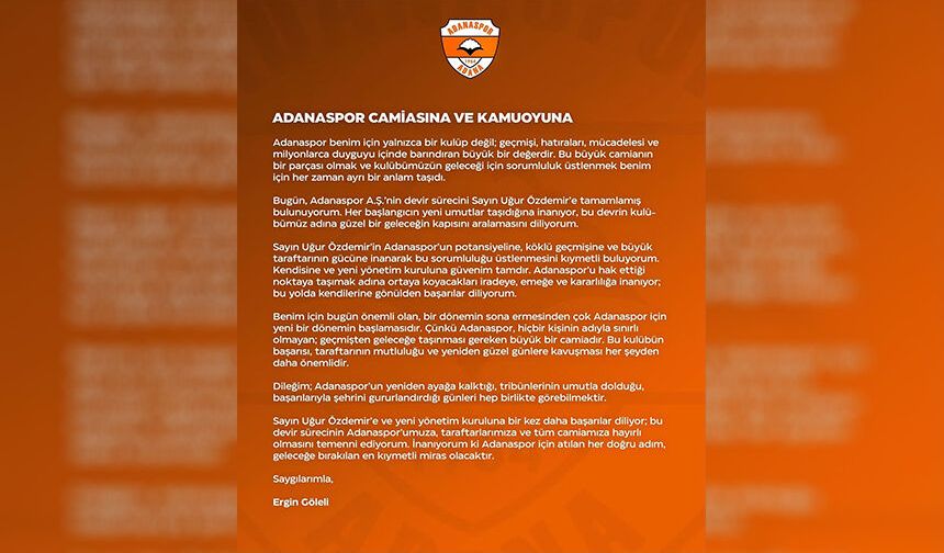 Adanaspor’da Yeni Dönem Resmen Başladı!