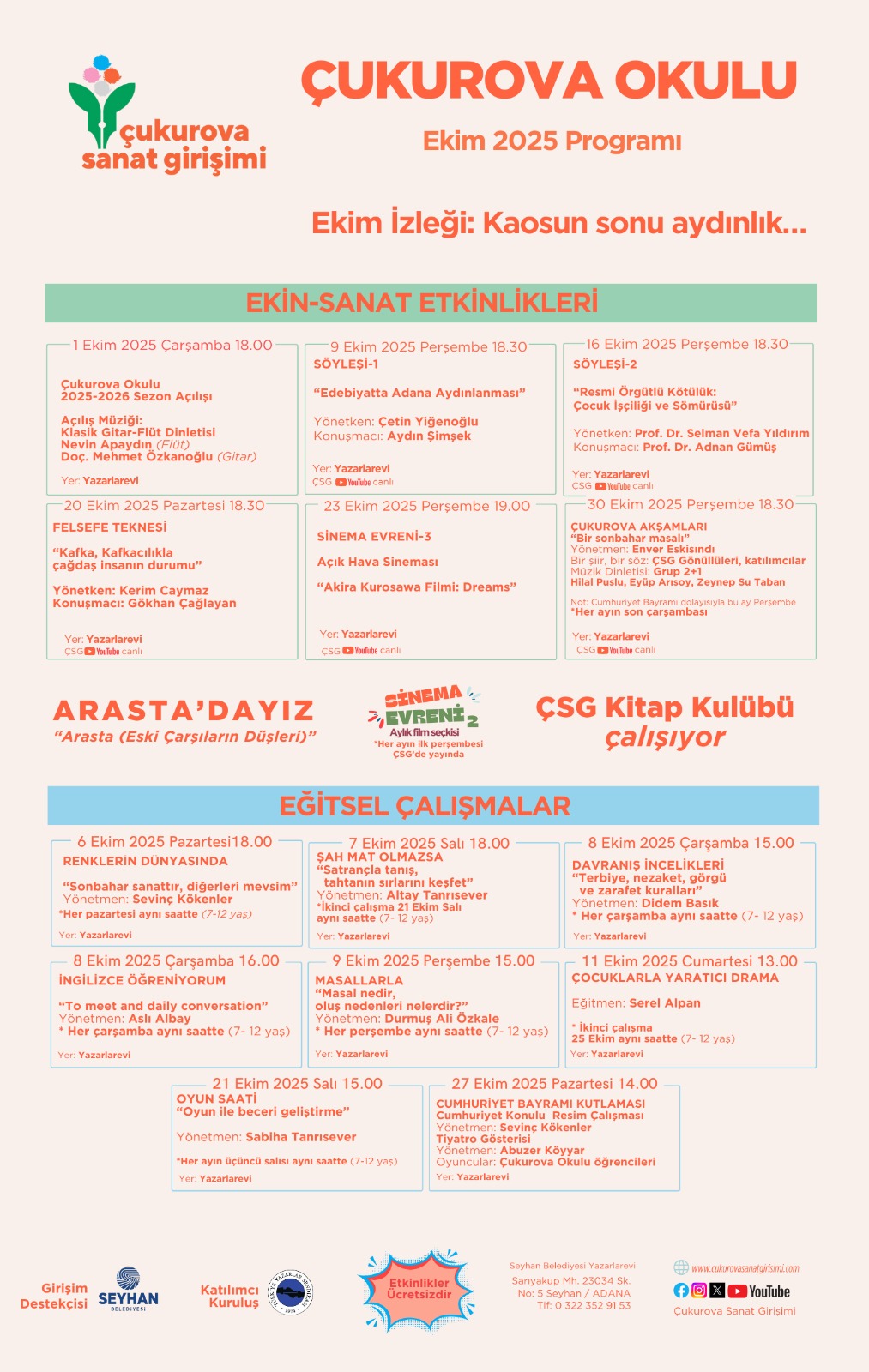 Çsg Ekim Ayı Programı