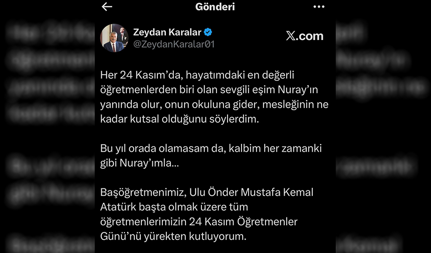 Adana Büyükşehir Belediye Başkanı Karalar’dan Eşi Nuray’a Kalpten Öğretmenler Günü Kutlaması Haberi 2