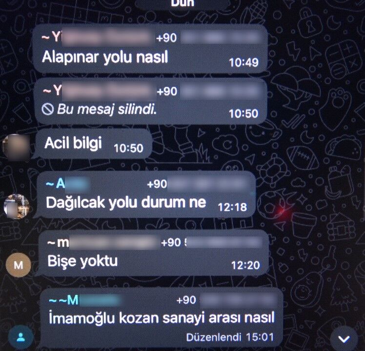 Adana'da Şoke Eden WhatsApp Grubu! Polis Noktalarını Anbean Paylaştılar